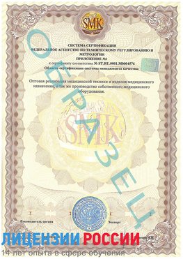 Образец сертификата соответствия (приложение) Улан-Удэ Сертификат ISO 13485