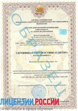 Образец сертификата соответствия аудитора №ST.RU.EXP.00005397-3 Улан-Удэ Сертификат ISO/TS 16949